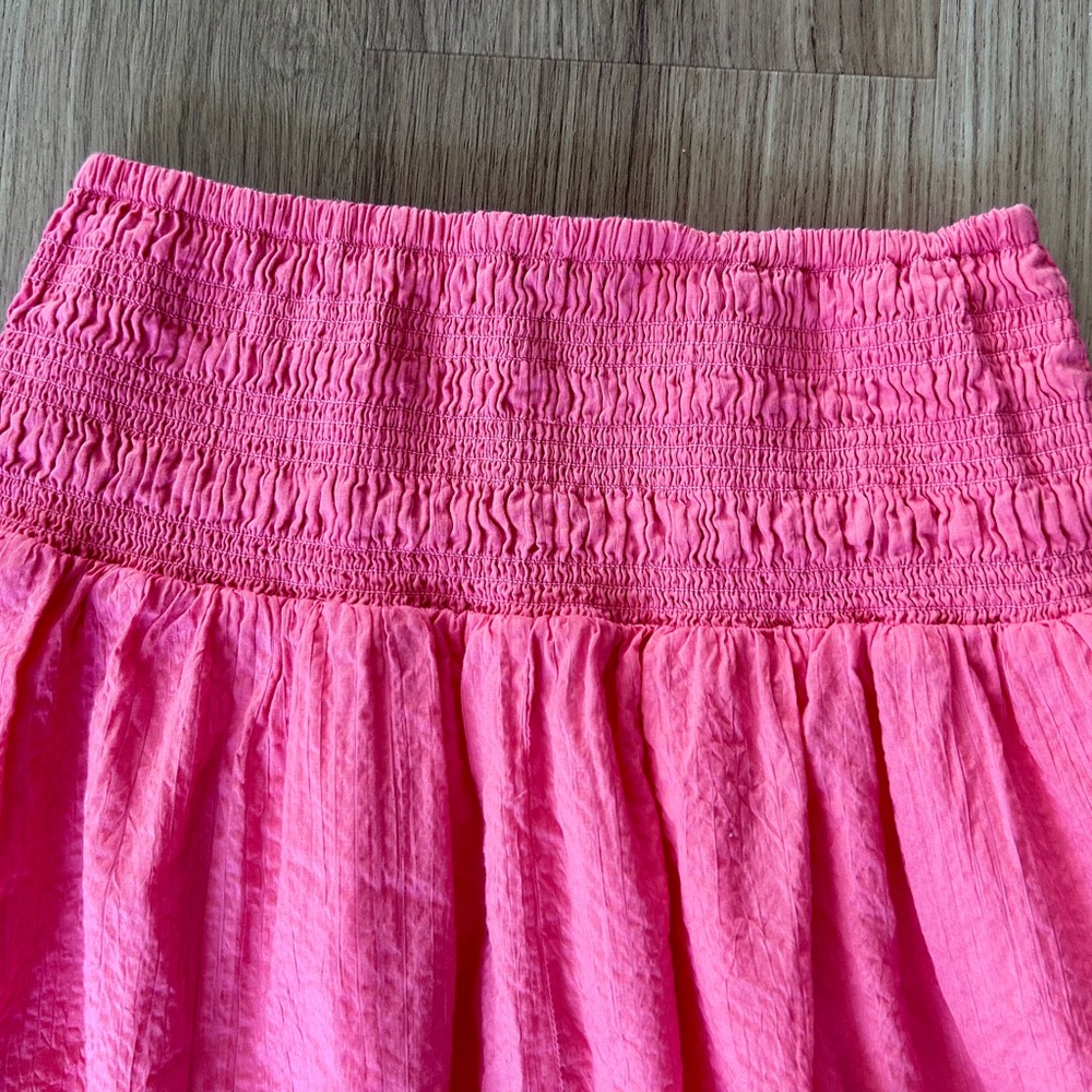 AYR The Triple Threat Skirt Size S AGUA FRESCA (Pink) Crinkle Cotton - Picture 9 of 10
